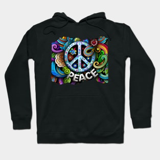 Rainbow PEACE Symbol Hoodie